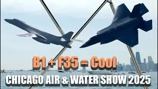 Chicago Air & Water Show From A Boat | B1 Lancer | F35 | Daredevil Pilot