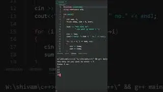 c++ program to find sum and average of n numbers using for loop @PWOShivam #shorts