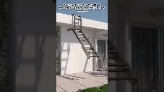 Custom Built Folding Wall Mounted Ladder System Design Render