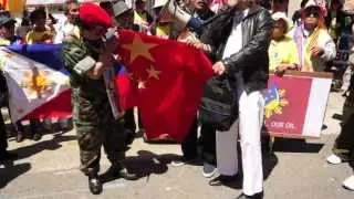 China Flag Ripped To Shreds & Trampled In Front of SF Chinese Consulate