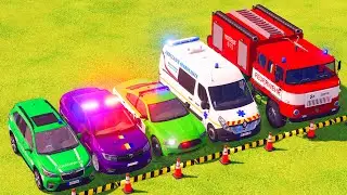 All Emergency Vehicles Moved Across Town by One MAN Truck | FS22