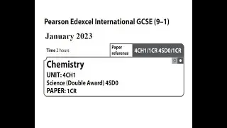 Paper 1CR January 2023 -  IGCSE Chemistry Edexcel -  Dr  Hanaa Assil