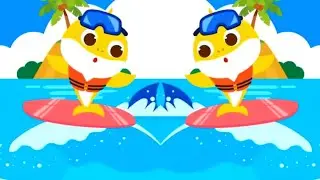 Baby Shark|| Surfing at the Sea Effects 