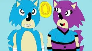 Sonic & Sally (Classic Sonic) (Hedgehogs & Golden Ring) Art by J.A. Ealy (AAP)