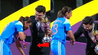 Jay Saha Did This when Harmanpreet Kaur Touched His Feet While Collecting Trophy 