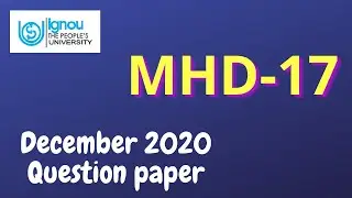 IGNOU MHD-17 December 2020 Question Paper
