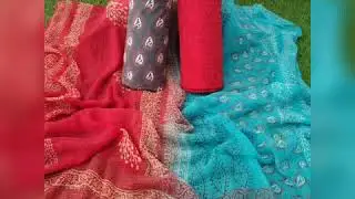 cotton hand block print dress material