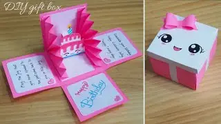 Easy & Beautiful card for birthday / DIY birthday card / gift box / Birthday crafts idea tutorial