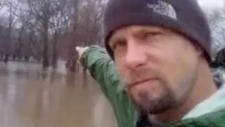 Kayaking the flooded banks of the White Clay Creek with Team Hookset
