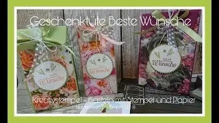 Geschenktüte Beste Wünsche Geschenkverpackung mit dem Stanz- und Falzbrett für Geschenktüten