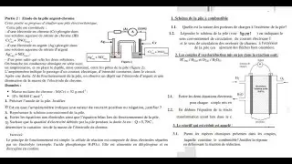 Exercice de chimie les piles électrochimiques chrome-argent pile à combustible dioxygène-dihydrogène