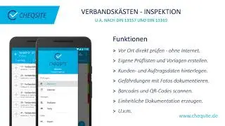Verbandskasten - Pr&uuml;fung u.a. nach DIN 13157 und DIN 13169 mit CHEQSITE