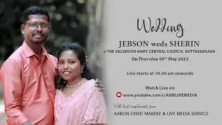 JEBSON weds SHERIN@ THE SALVATION ARMY CENTRAL CHURCH, KOTTARAKKARA