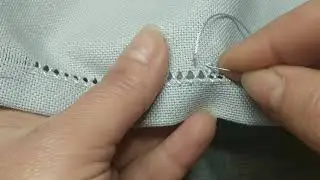Обробка краю жгутовою мережкою./Hand embroidery/