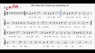 When the Saints Go Marching In - Karaoke - Flauto dolce - Spartito - Note - Canto - Instrumental