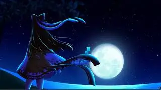 ✨ Under the Full Moon 🌙 | Magical Anime Girl Live Wallpaper | Deep Blue Night Sky 4K