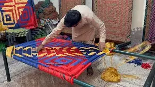 Rope Bed ! Rope bed weaving ! How to make cot rope Knitting ! Amazing Technique Of Weaving a Cot