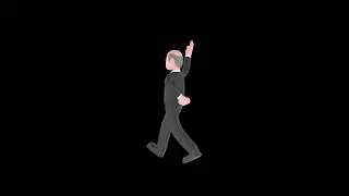 3D Cartoon Male Judge Character Turntable | Serious Walking Greeting Pose