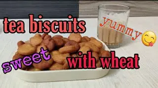 Wheat biscuits || sweet mini biscuits || homemade biscuits || snacks with tea || 15 mins biscuits 😋