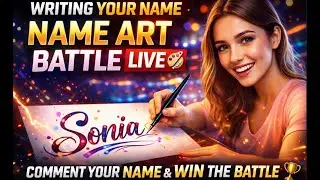 Writing your name | Name Art Battle LIVE 🎨 | Comment Your Name & Win the Battle 🏆 #shorts