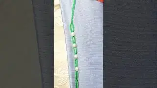 Cable chain stitch with pearl.hand embroidery border lace design for dress,baby frock,kameez