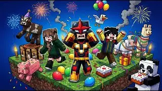Minecraft em um bloco, festa dos animais!
