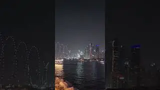 Bluewaters Dubai, drone and fire show with skydivers