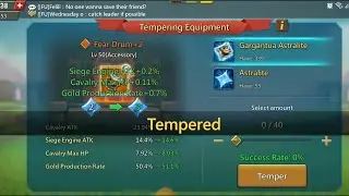 Lords mobile tempering Fear drum to 12!! Lords mobile equipment tempering and astralite gambling 😍