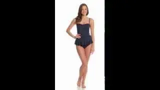 Tommy Bahama Pearl Solids Sweetheart Ruffle Tankini Top | SwimOutlet.com