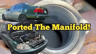 Ported My EBAY Log Turbo Manifold To Help With BOOST CREEP! | BUDGET TURBO HONDA CIVIC F2B PROJECT