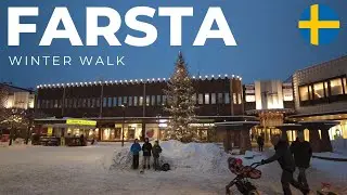 Walking in the snow - Stockholm 4K - Farsta Centrum  (#640)