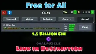 Free 1.5 Billion Cue For All in 8 Ball Pool Tricks