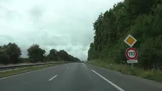 Driving On The E50 N12 From Kerouireck To Beg ar C'hra 22810 Ploun&eacute;vez-Mo&euml;dec, Brittany, France