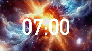 7 Minute Countdown Timer with Alarm and Deep Space Ambient Music (4K)