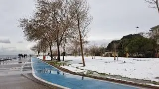 Istanbul Walk | Snowy and Cold Winter | Caddebostan Seaside, 2021