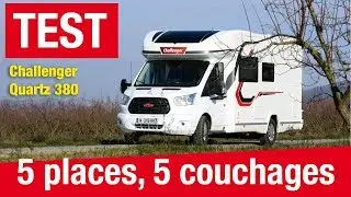 Challenger 380 Quartz: 5 places route et 5 couchages dans un camping-car &agrave; salon face-face