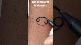DIY How to make Cancer ♋zodiac sign tattoo by pen| #viral #trending #viralvideo #short #shorts