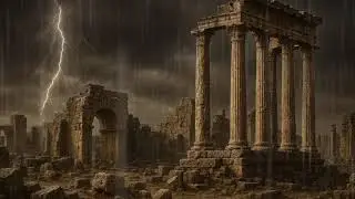 Ancient Greek Ruins Ambience | 3 Hours of Heavy Rain & Thunder Sounds for Relaxation