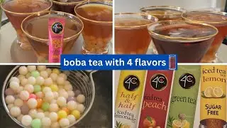 4 types of tea with boba | different flavors