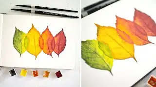 Layered Watercolor Fall Leaves Tutorial ✿ Watercolor Painting for Beginners