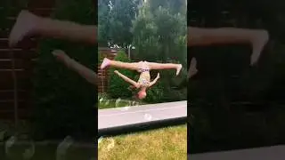 #Somersault 🤸&zwj;♀️Air track in the garden 🤸&zwj;♀️Blanka 9years