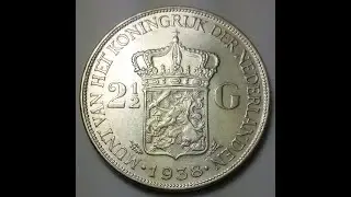 Netherlands 2&frac12; gulden 1938 silver