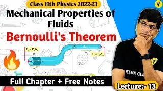 Bernoulli's Theorem Class 11 Physics || Mechanical Properties of Fluids ||Term 2 Important Topics