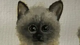 Timelapse Painting Practise with Watercolor (Siamese Kitty) 