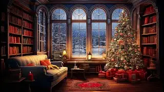 🐱 Chill Piano Music Muffled from Another Room 🎄 Pom Cafe Cozy Library Holiday Ambient Christmas