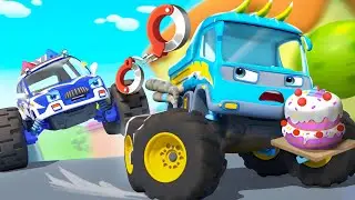 Birthday Cake is Gone | Monster Police Truck | Monster Truck | Kids Song | BabyBus - Cars World