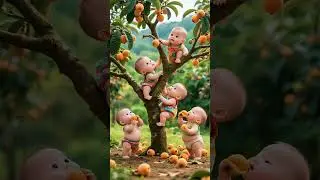 Adorable Babies Climbing Trees & Eating Fruit | Ultra Realistic AI Animation