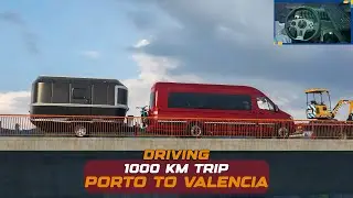 ETS2 Porto to Valencia  Driving with Steering Wheel POV to Watch Barcelona Live