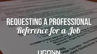 Requesting a Professional Reference for a Job