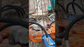 High-efficiency crushing of concrete piles on construction sites - Pile Breaker#hydraulic #machine